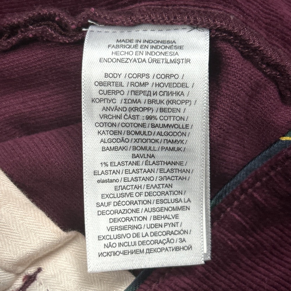 Polo Ralph Lauren Pants Mens 38 Maroon Varick Slim Straight Corduroy Chino 38x32 - Picture 4 of 10